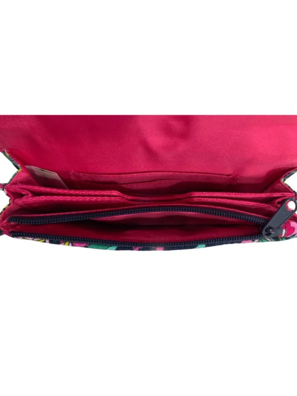 Vera Bradley Turn Lock Wristlet Wallet Retired Petal Paisley Pink Black Boho - Picture 5 of 7